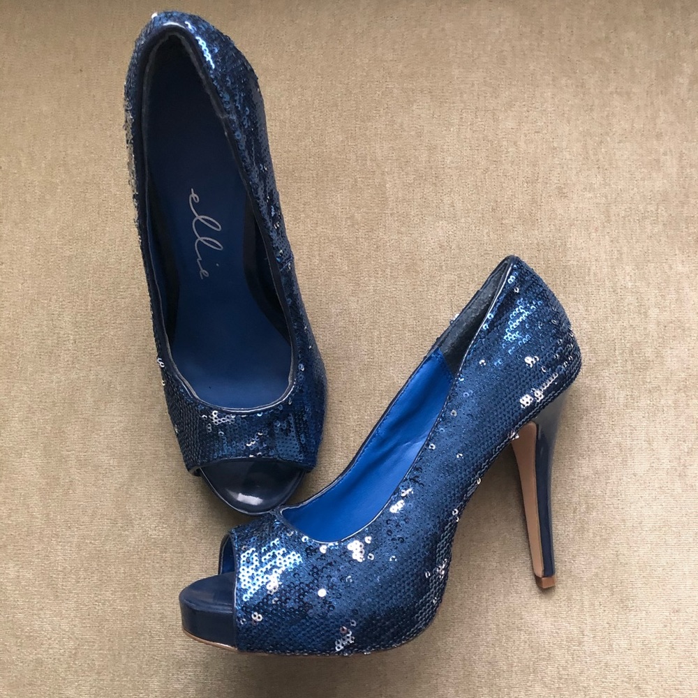 Sequined Peep Toes